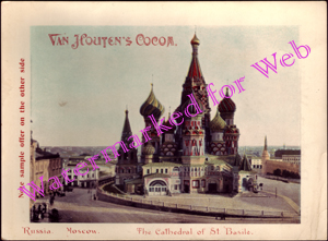 Van Houtens Cocoa, Moscow, Russia Scenic Advertising Card