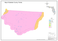 2013 Sinkhole Map of Gadsen County, FL