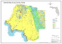 2013 Sinkhole Map of Levy County, FL