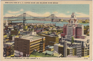 Camden, NJ and Philadelphia, PA - US Custom House and Bridge