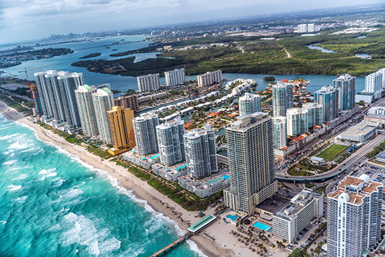 Aerial View of North Miami Beach Skyline