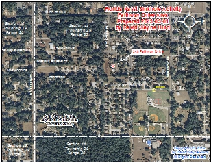 Bush Residence, Faithway Drive, Seffner, Florida Sinkhole Area Map