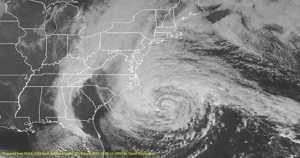 Hurricane Sandy, Sunday 12:30PM, Oct. 28, 2012