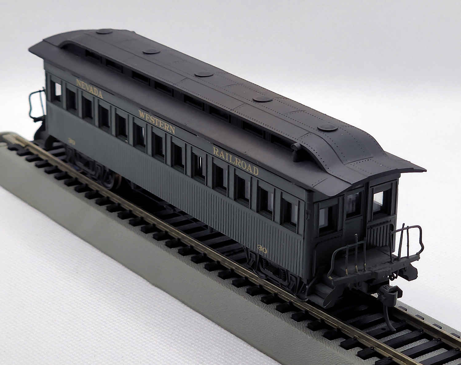 3rd view of the Unbranded Nevada Western Railroad Passenger Coach #30 in my HO-scale Collection