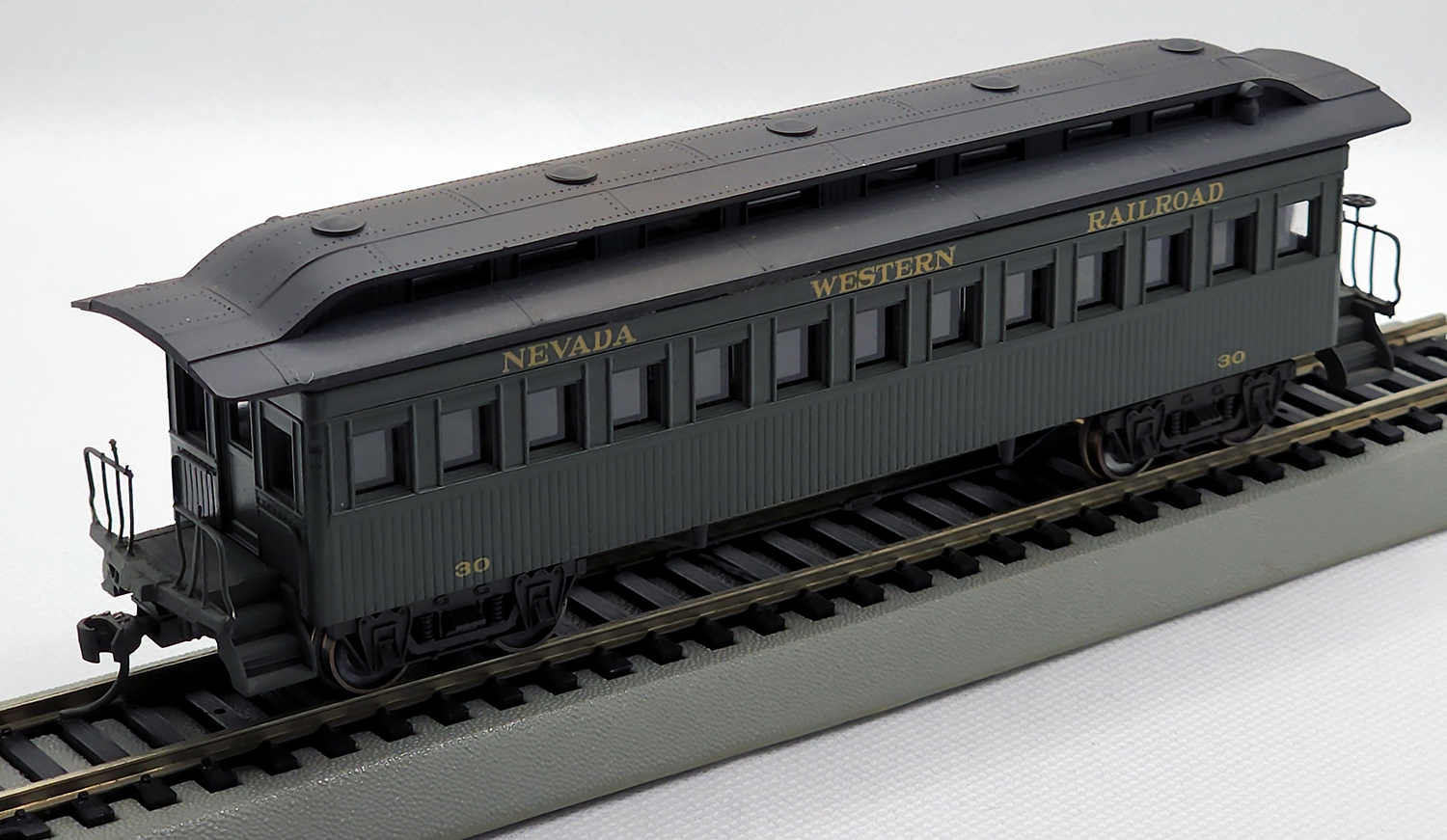 4th view of the Unbranded Nevada Western Railroad Passenger Coach #30 in my HO-scale Collection