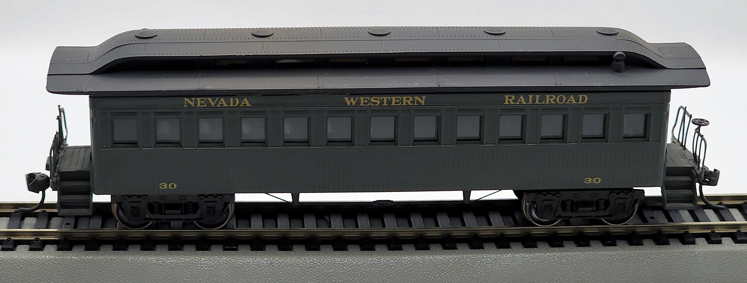 5th view of the Unbranded Nevada Western Railroad Passenger Coach #30 in my HO-scale Collection