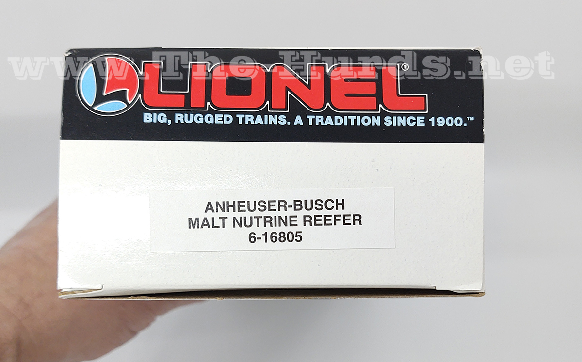 3rd view of the Lionel Anheuser-Busch Malt Nutrine Reefer in my O-scale Collection