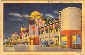 Night View of Hampton Beach Casino, NH - 1938